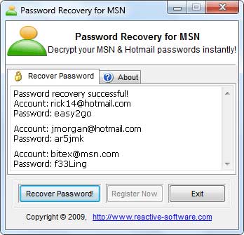 MSN Messenger Password Recovery